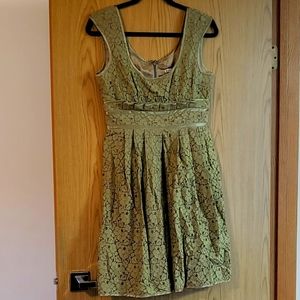Nanette Leopore lace green dress sz 6